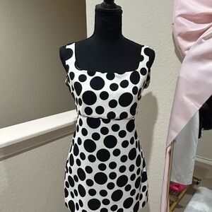 Zara Black and White Polka Dot Mini Dress